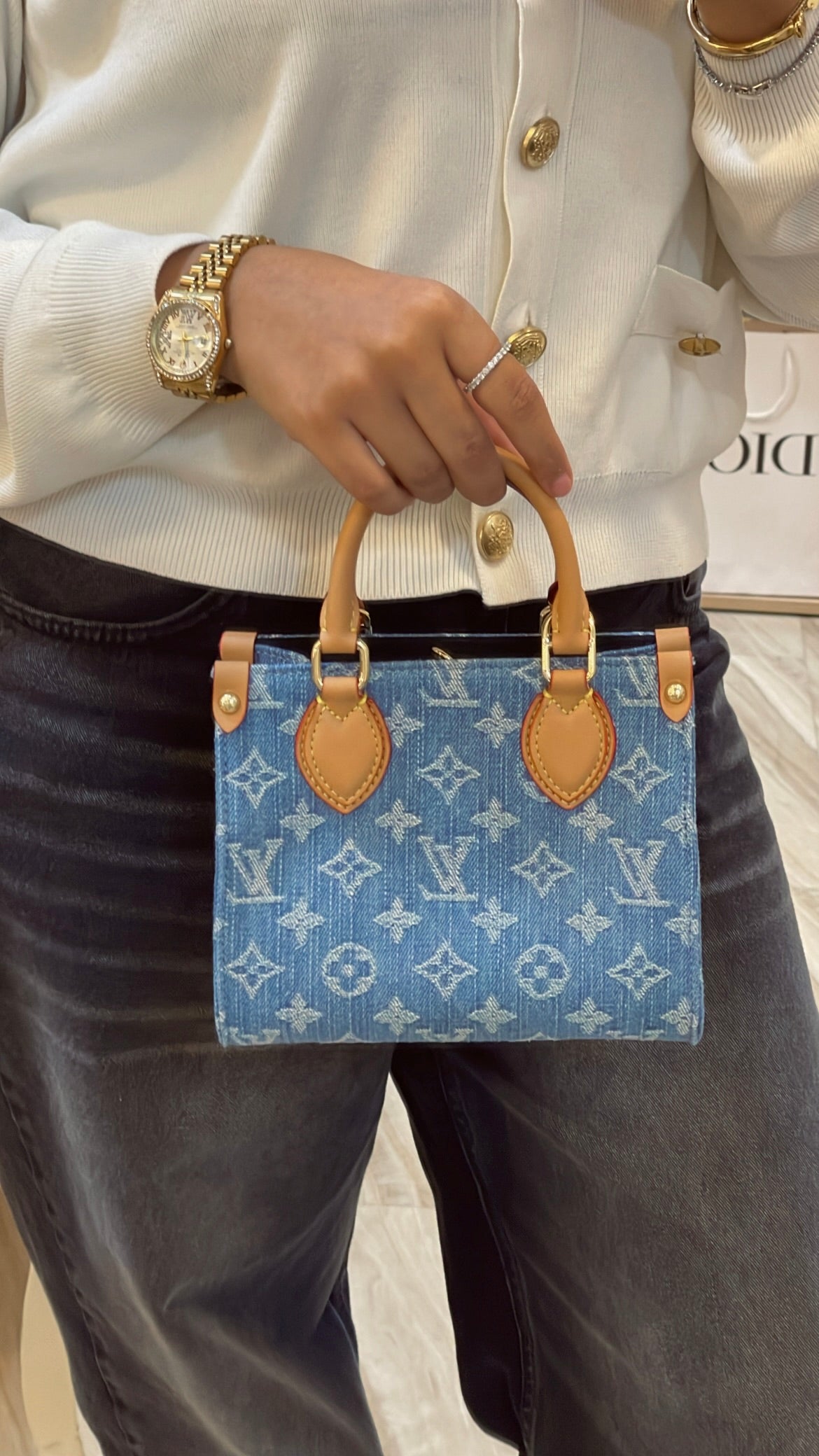 Lv denim bag